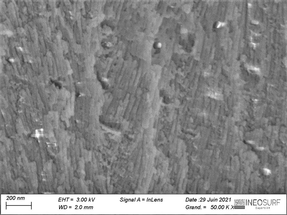 MEB : fractographie OAS : anodisation sulfurique sur alliage d’aluminium